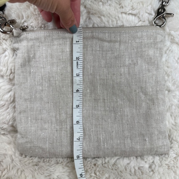 Independent Reign Crossbody Bag in Natural Linen and Black Leather Women's Purse - Picture 7 of 7